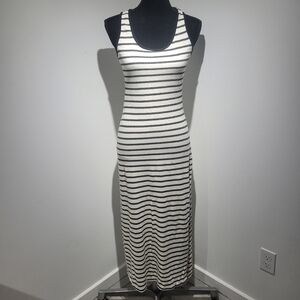 Malloy Women's Striped Racerback Summer Casual Maxi Dress Small Black Cream
